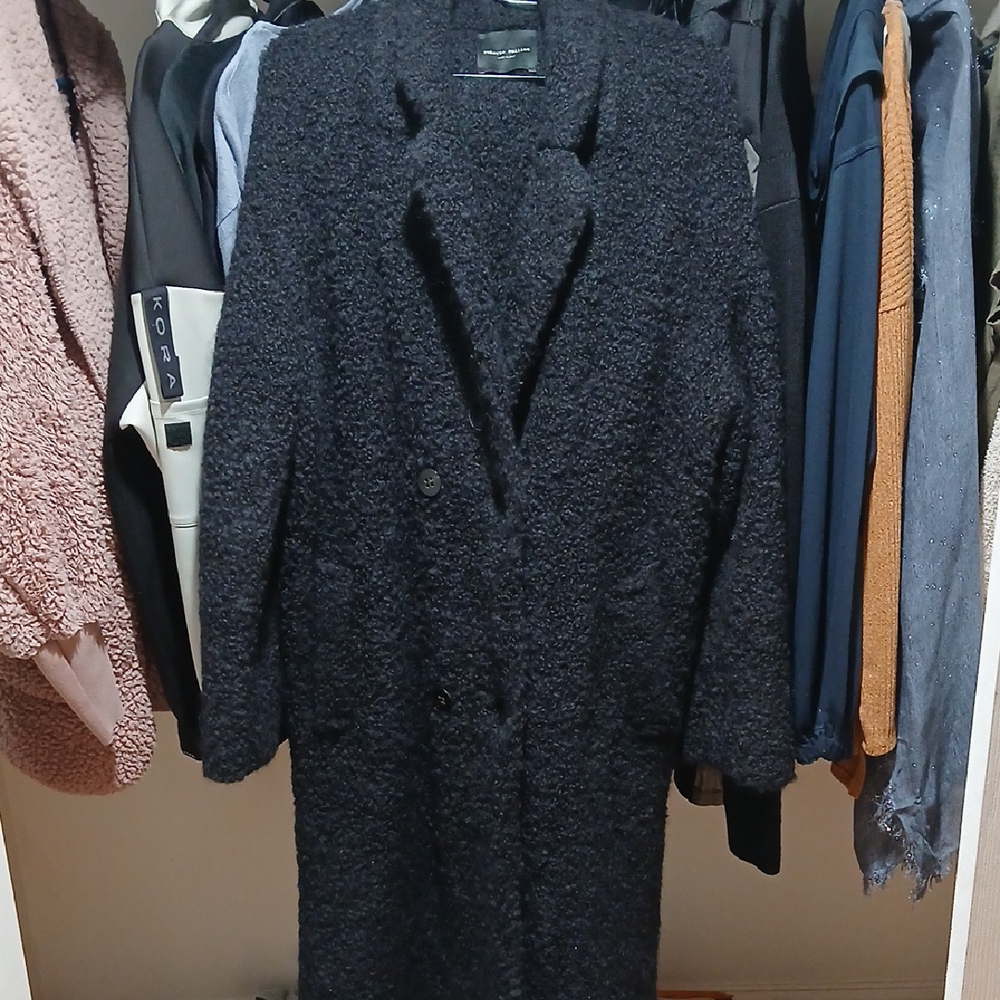 NWOT By Roberto Colina Made In Italy Women's Black Textured Coat
